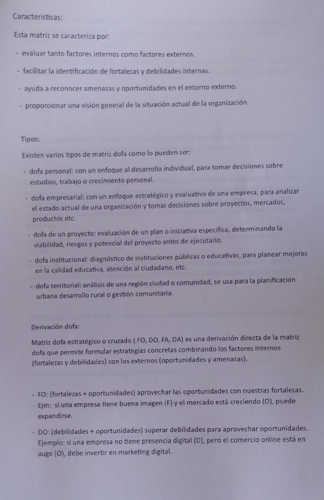 Origen: la matriz dofa fue desarrollada en 1960 por Albert Humphrey en Stanford, con el objetivo de que por medio de el análisis externo e i