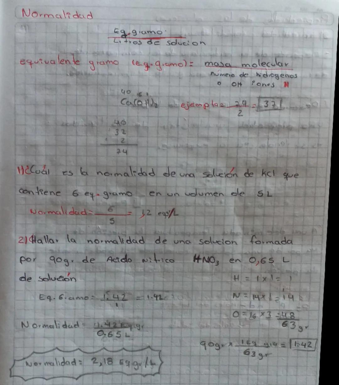 Normalidad
Eggamo
Litros de solucion
equivalente
gramo
(eg gamol: masa molecular
५०
161
Caro
47
32
2
74
numero de hidrogenos
0 он Pones M
Ej