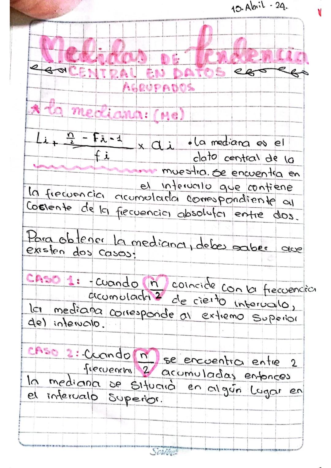Medidas de tendencia central en datos agrupados 