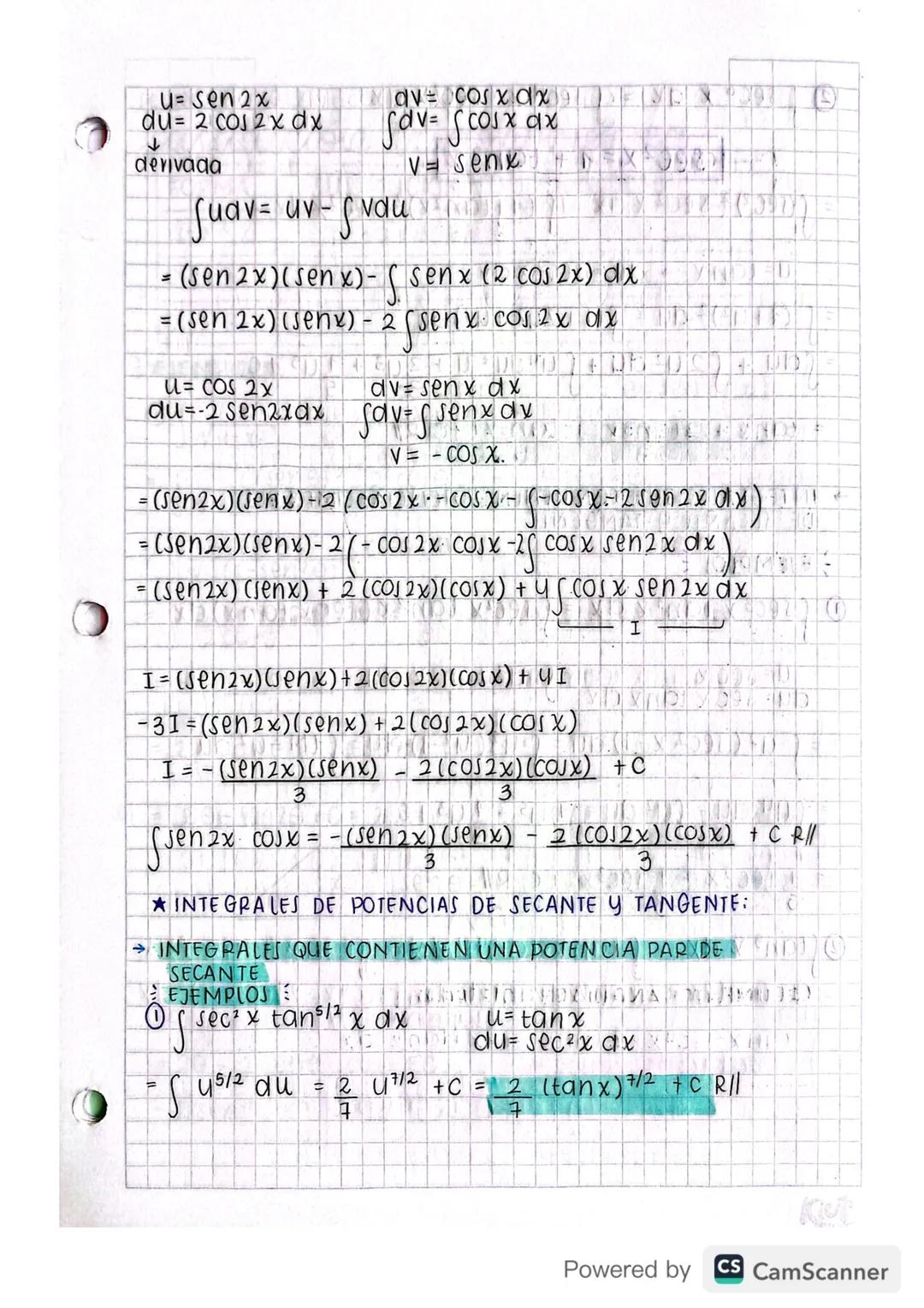 Febrero 22/2023
cambio de variable e integración
por partes: PARA INTEGRALES DE USO FRECUENTE
INTEGRALES DE POTENCIAS DE FUNCIONES TRIGONOMÉ