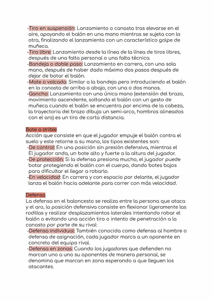 FUNDAMENTOS TÉCNICOS DEL BALONCESTO
Algunos movimientos de un jugador de baloncesto se denominan
como fundamentales, puesto que son sobre lo