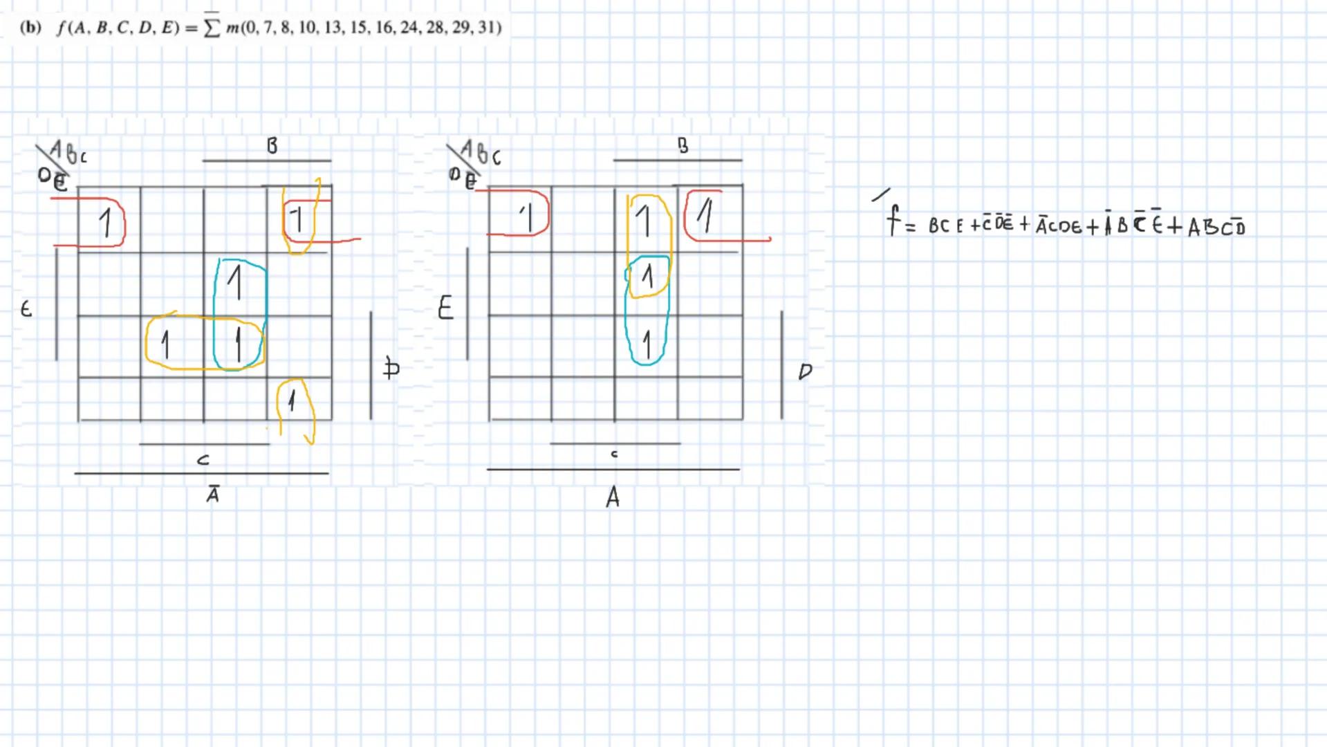3.3
Minimize the following functions containing don't-cares using the K-map.
(a) f(A, B, C, D) = Σm(2, 9, 10, 12, 13)+d(1, 5, 14)
1
CD
АВ
00