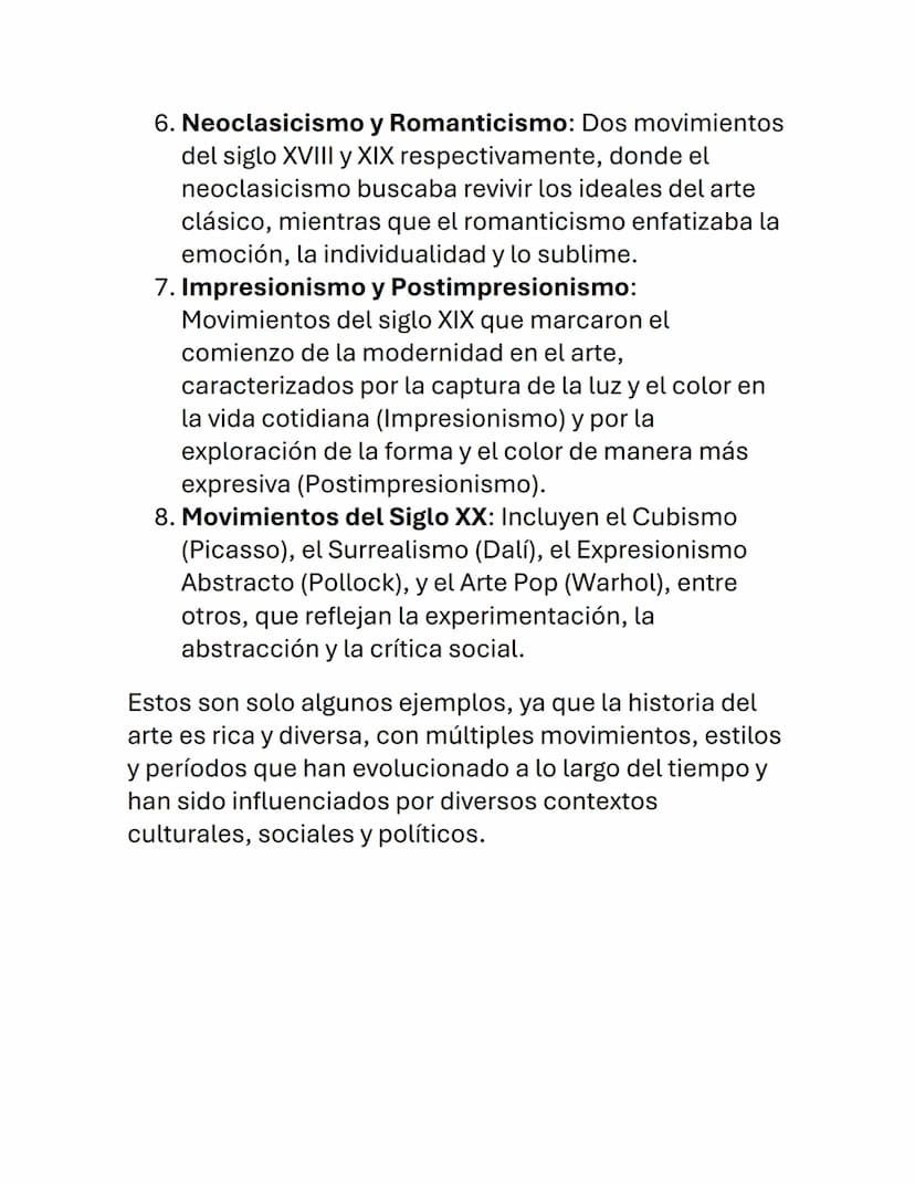 HISTORIA DEL ARTE
La historia del arte universal abarca un vasto y
fascinante panorama que se extiende desde las pinturas
rupestres prehistó