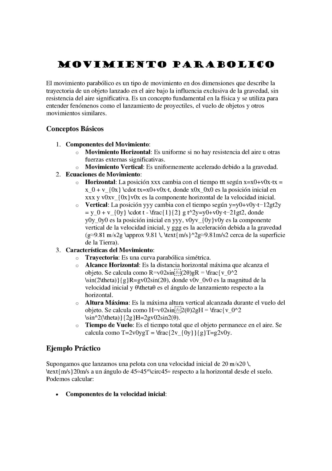 movimiento parabolico