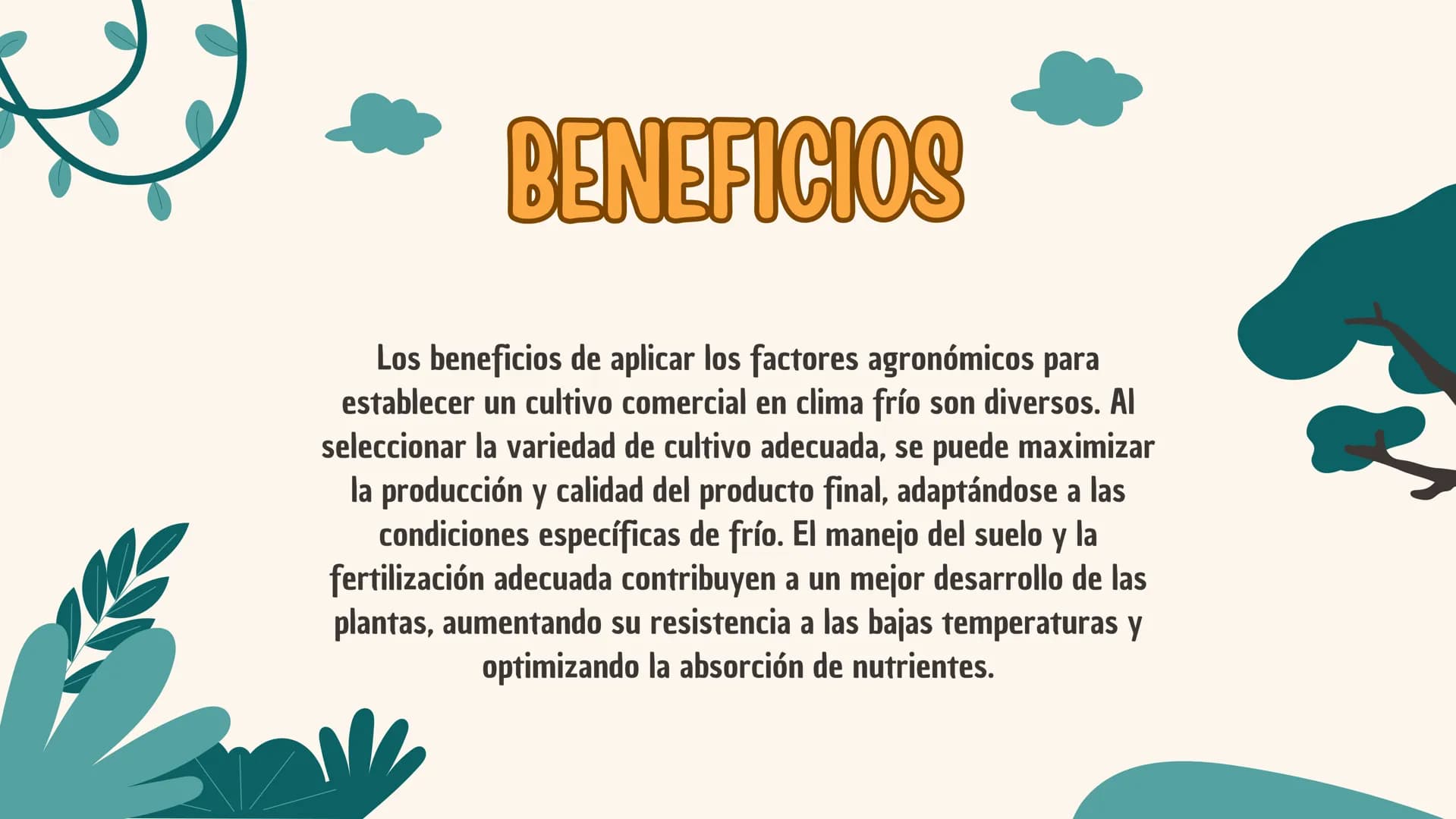 LOS FACTORES AGRONOMOS
ESTABLECER CULTIVOS EN CLIMAS FRIOS ¿QUE ES?
Los factores agronómicos para
establecer un cultivo comercial en
climas 
