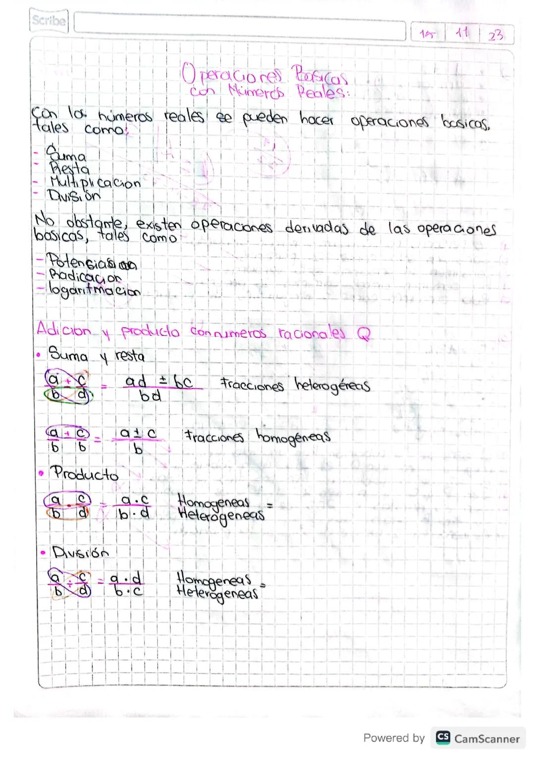 Operación basicas numeros reales