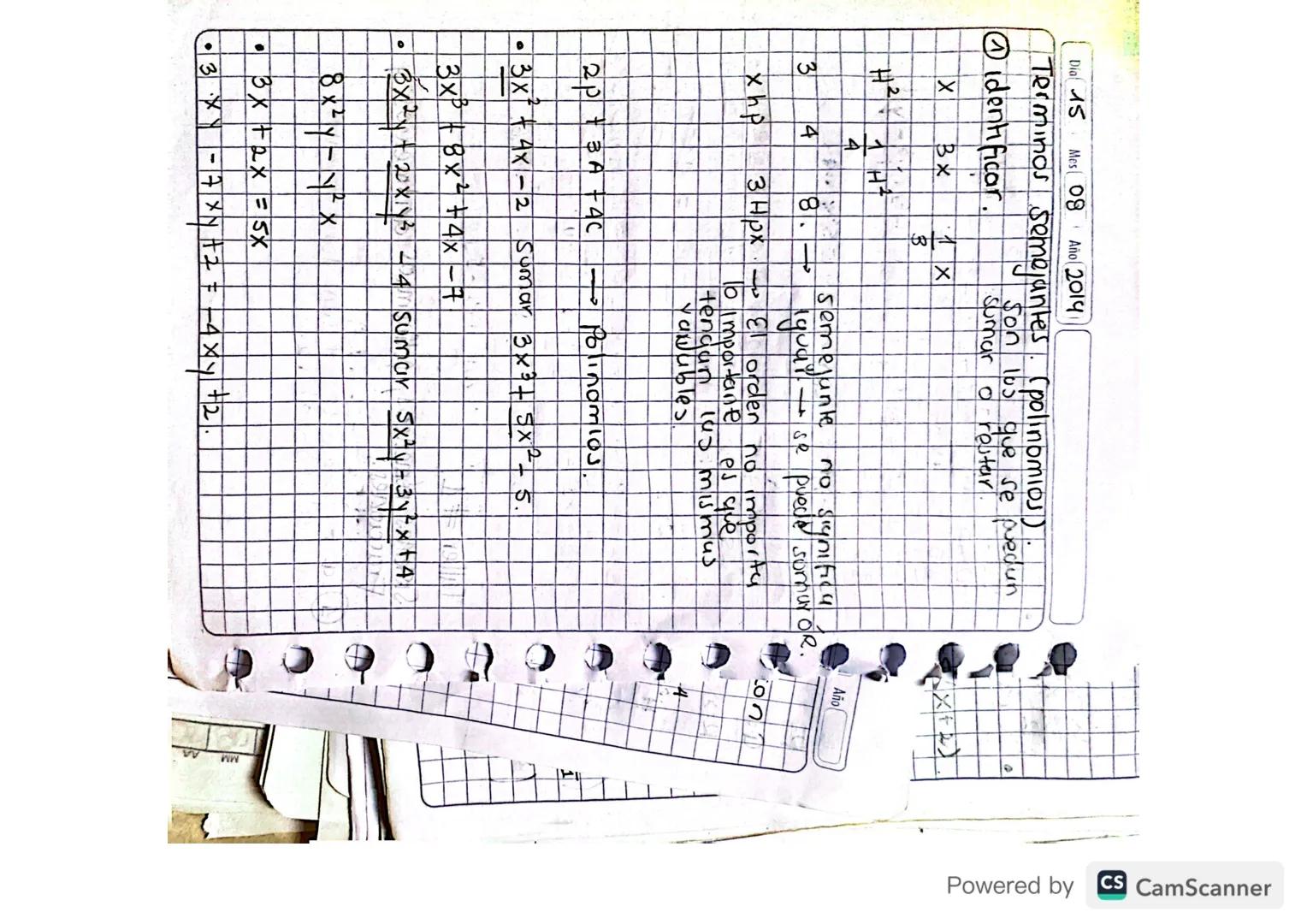 Día 06 Mes 08 Año 19
Semestre
④Generalidades
#Reales
500,00
'
# primos 133, 5, 7 Sirven para Simplificar
195
Fraccionarios ☑
-
(②2) Potencia