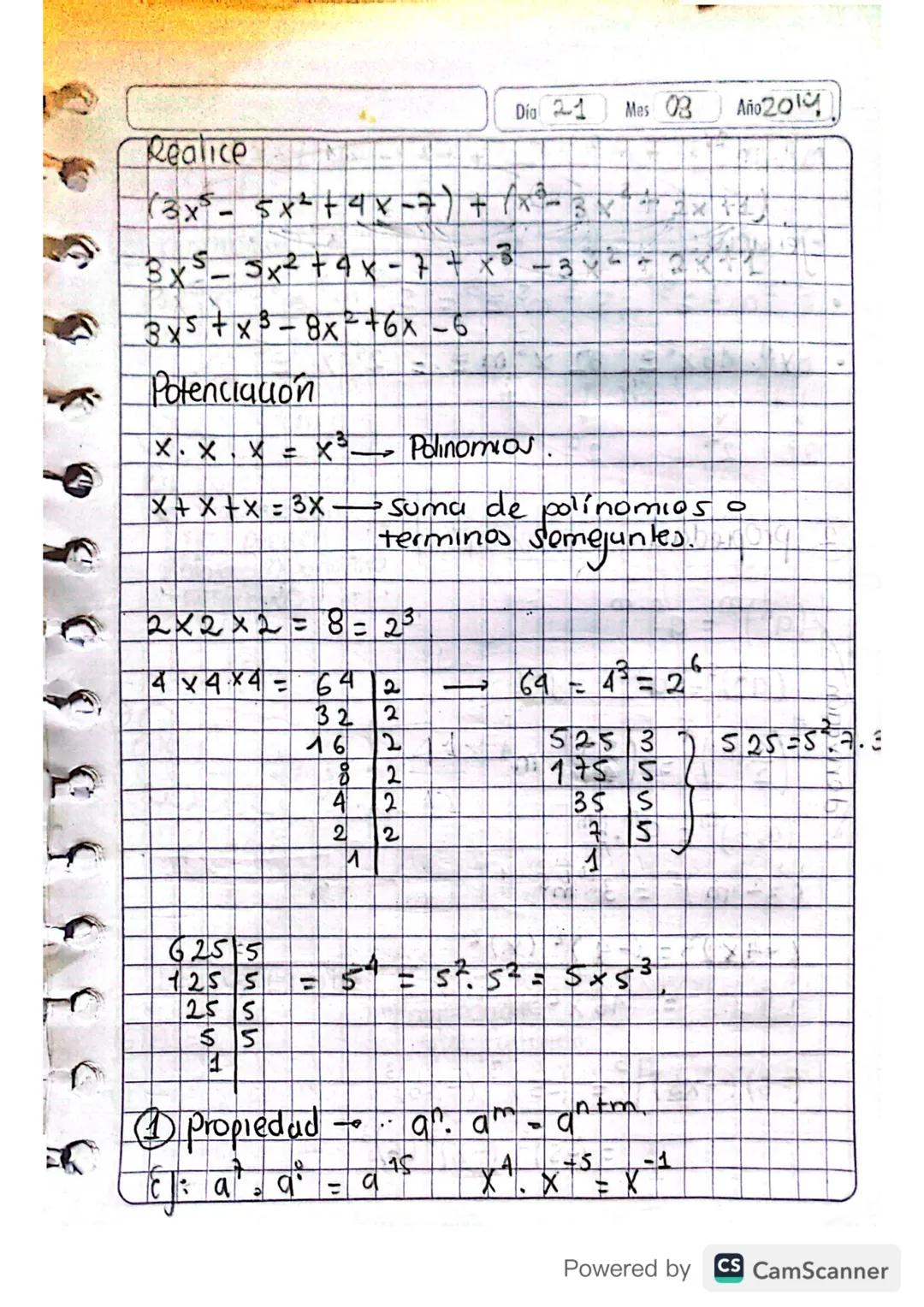 Día 06 Mes 08 Año 19
Semestre
④Generalidades
#Reales
500,00
'
# primos 133, 5, 7 Sirven para Simplificar
195
Fraccionarios ☑
-
(②2) Potencia