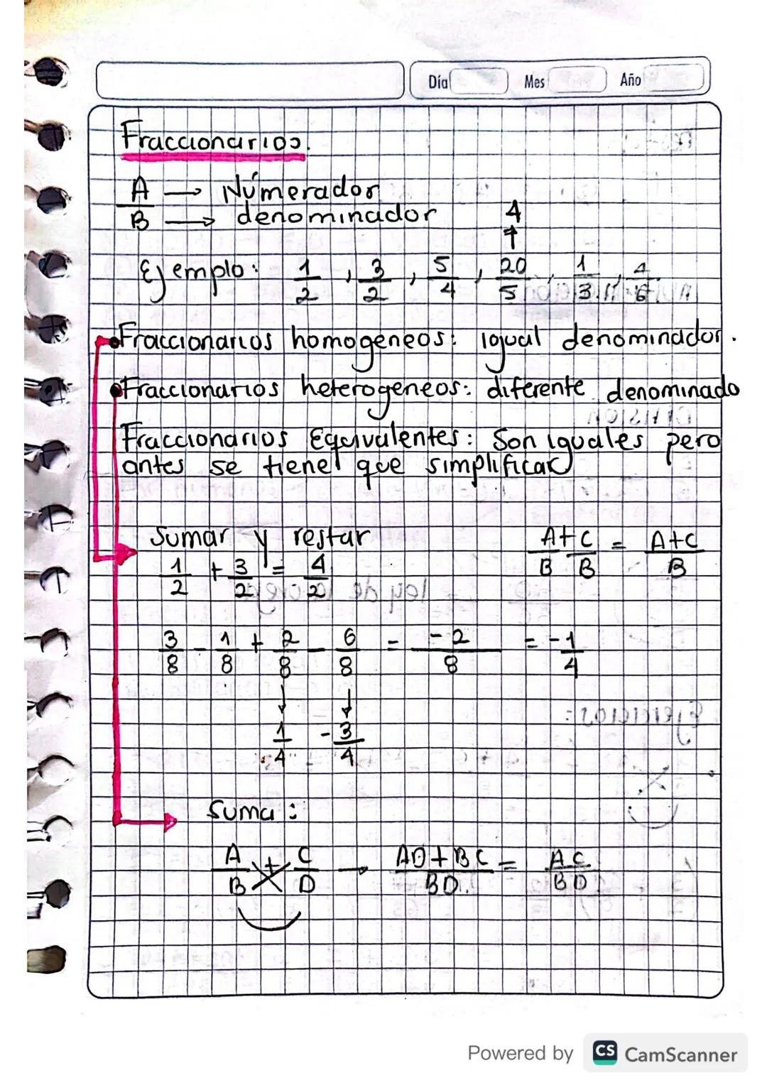 Día 06 Mes 08 Año 19
Semestre
④Generalidades
#Reales
500,00
'
# primos 133, 5, 7 Sirven para Simplificar
195
Fraccionarios ☑
-
(②2) Potencia