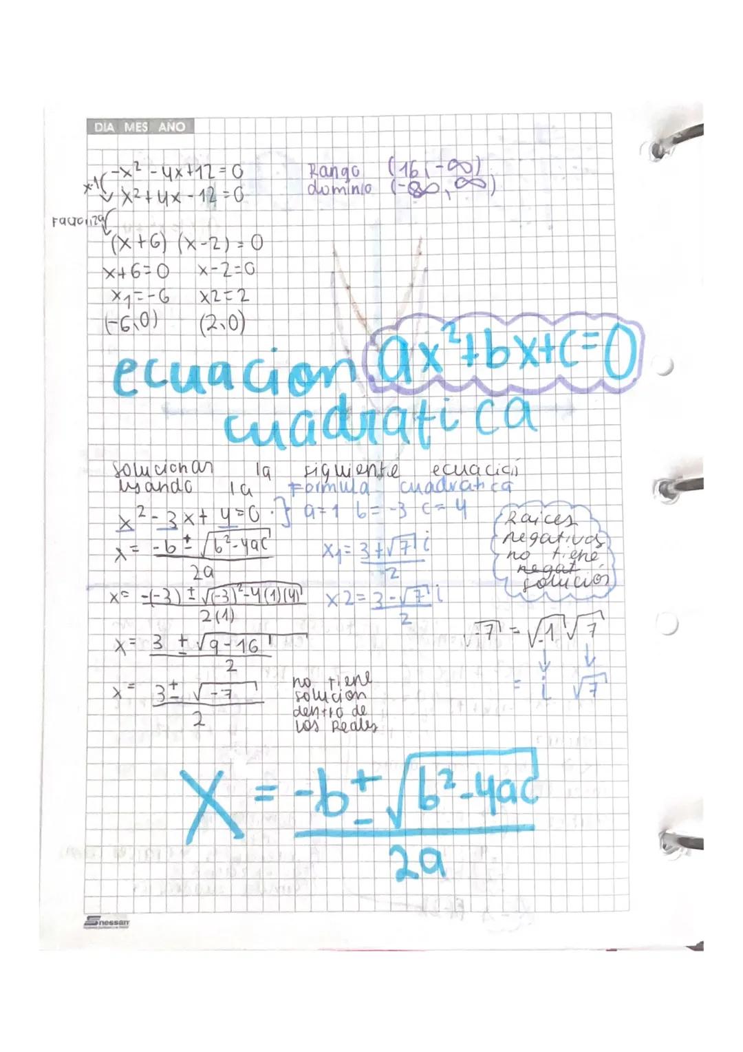 ecuación cuadrática