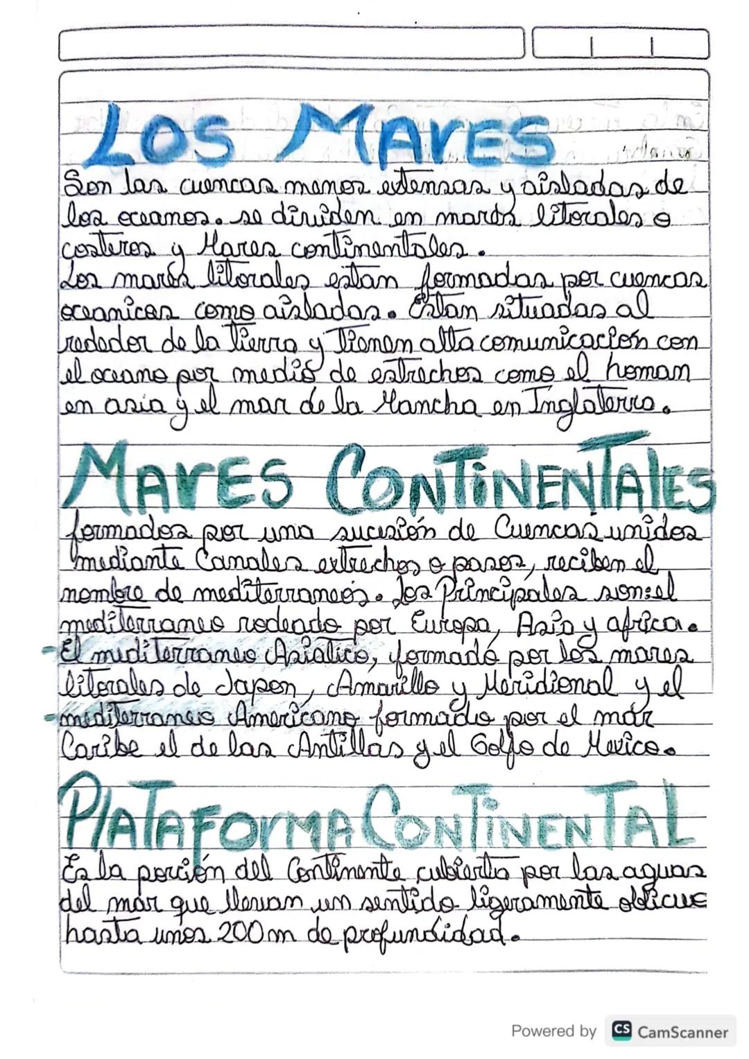 # LOS MAVES

Son las cuencas menos extensas y aisladas de
los oceanos. se dîruden en en mards litorales o
costeros y Mares continentales.
Lo