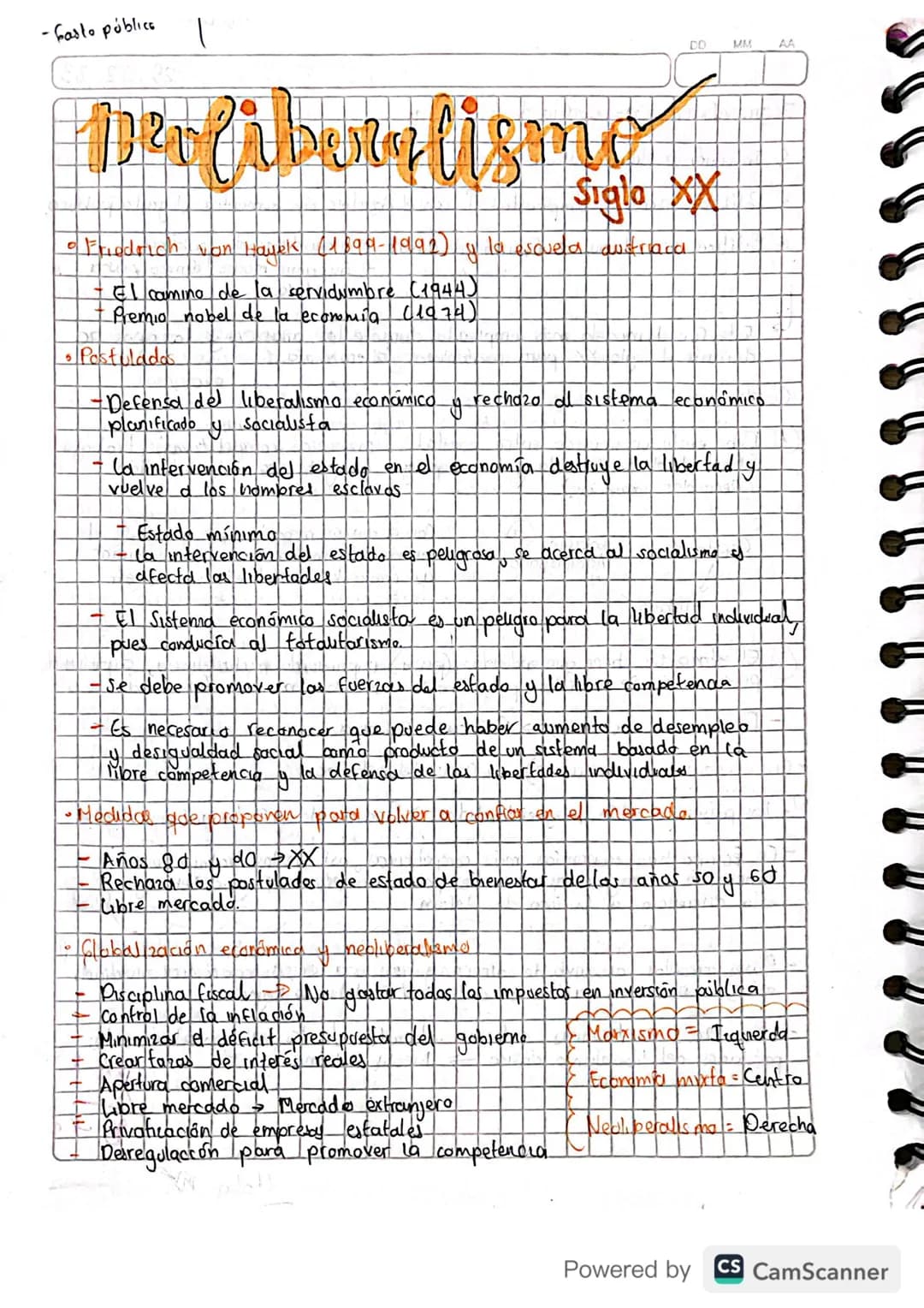 -basto público
Devliberalismo
DD
MM AA
Siglo XX
• Friedrich von Hayek (1899-1992) y la escuela austri
El camino de la servidumbre (1944)
Pre