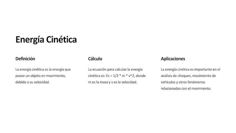 Trabajo, Energía y
Conservación
Exploraremos los conceptos fundamentales de trabajo, energía y su
conservación. Aprenderemos a calcular la e