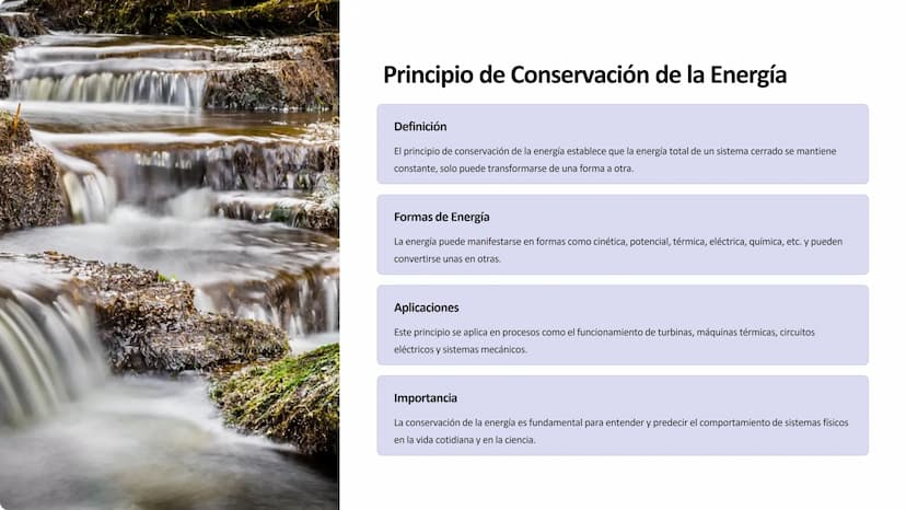 Trabajo, Energía y
Conservación
Exploraremos los conceptos fundamentales de trabajo, energía y su
conservación. Aprenderemos a calcular la e