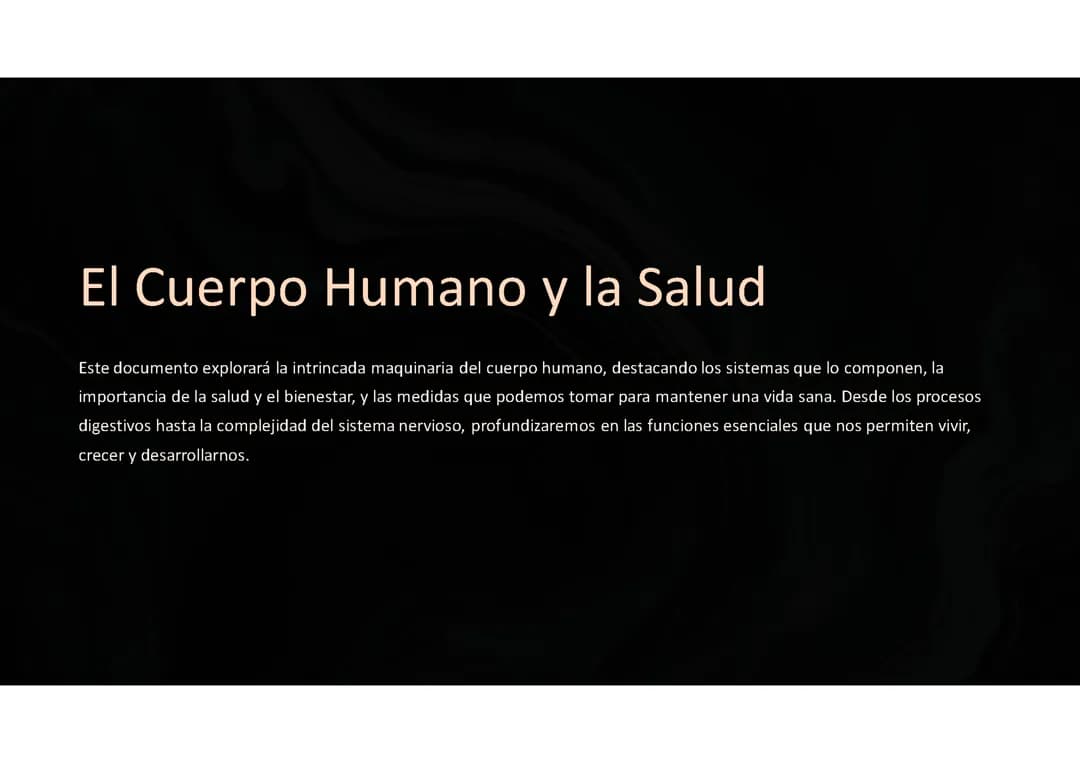 El Cuerpo Humano y la Salud