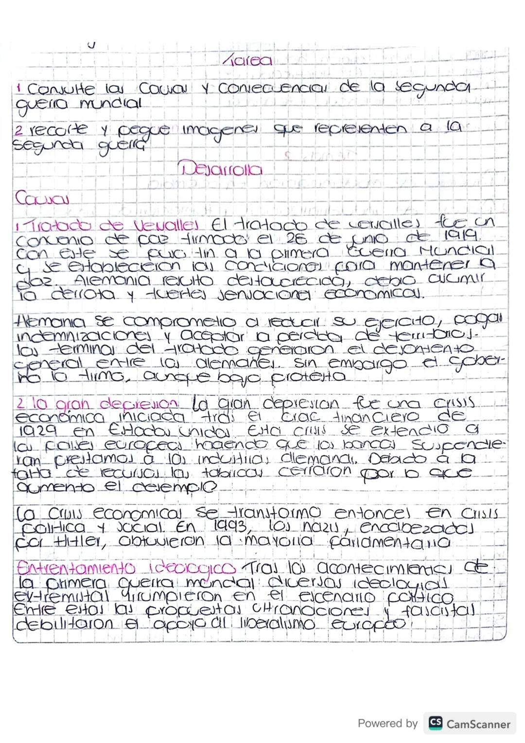 # Aarea

Consulte la Cawan y consecuencial de la segunda
queira mundial

2 recorte y pegue imagenes que representen a la
Segunda guerra

## 