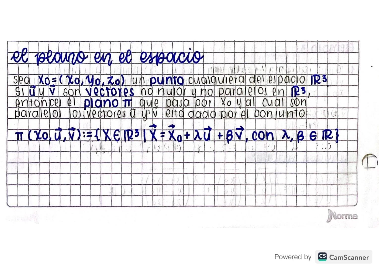# el peauro en el espacio

Sea Xo=(Xo, Yo, zo) un punto cualquiera del espacio R3
Siūyv son vectores no nulos y no paralelos en R3,
entonces