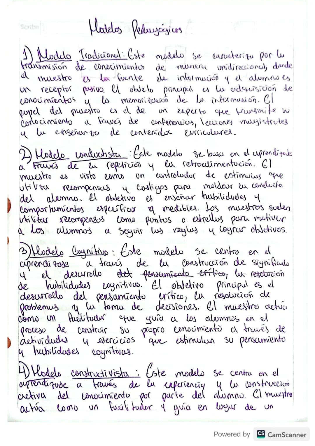 Scribe
Marelos Pedujógicos
1) Modelo Tradicional: Este modelo se eurocteriza por lu
transmisión de conocimientes de
e muestro es la fuente
m