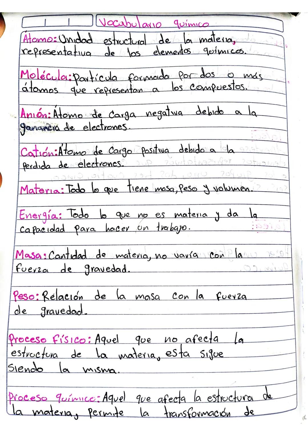 Vocabulario quimico
[Atomo: Unidad estructural de la materia, to
representativa de los elementos químicos.
Molécula: Particula formada por d