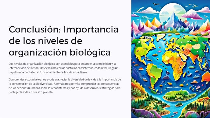 Introducción: Niveles
de organización
biológica
La vida en la Tierra se organiza en diferentes niveles, desde las moléculas
más pequeñas has