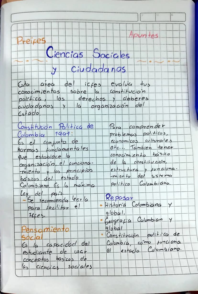 Preifes
Ciencias Sociales
y
Ciudadanas
Apuntes
9
Esta
area
del
icfes
conocimientos
Sobre
la
evalua tus
Constitucion
politica
los
derechos y 