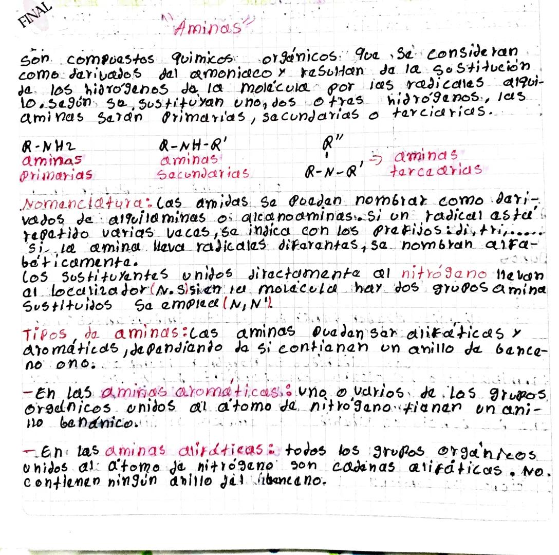 FINAL

Aminas

Son compuestos quimicos orgánicos que se consideran
como derivados del amoniaco y resultan da la sostitución.
de los hidrógen