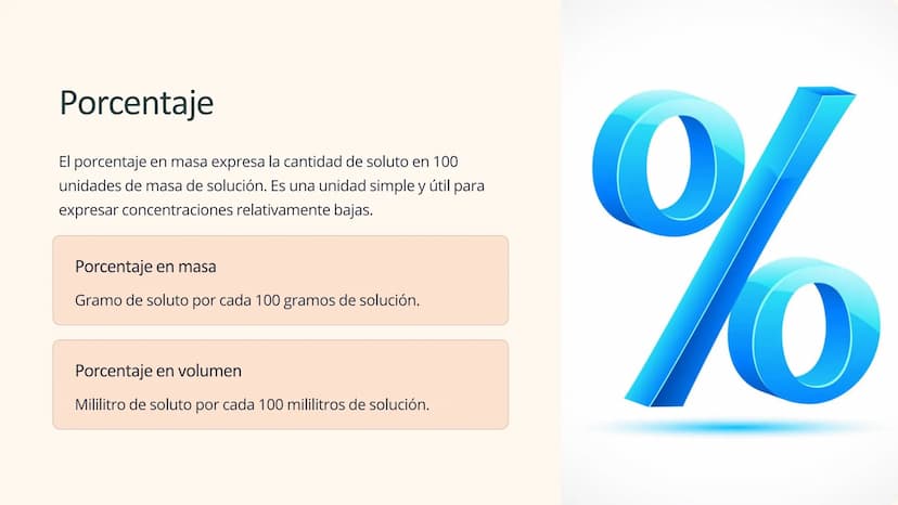 las unidades de
concentración
Las unidades de concentración son herramientas esenciales en
química para expresar la cantidad de soluto prese