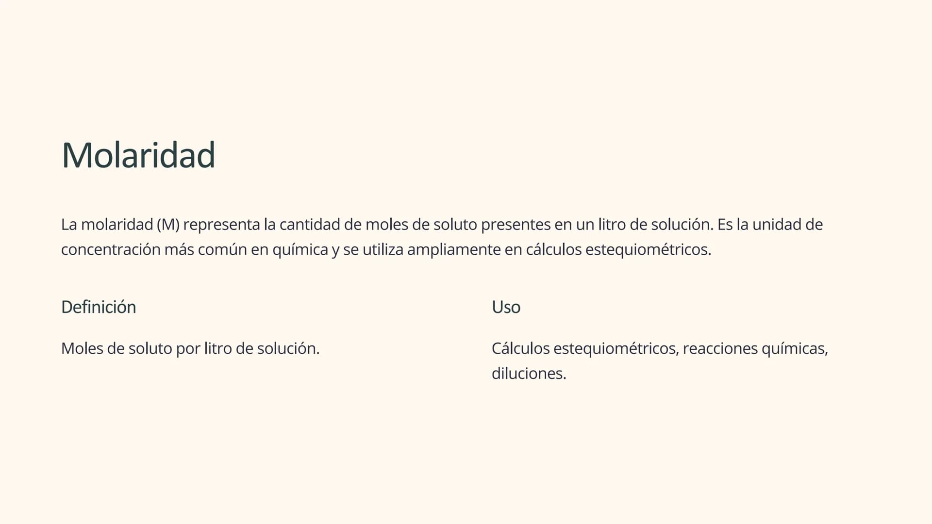 las unidades de
concentración
Las unidades de concentración son herramientas esenciales en
química para expresar la cantidad de soluto prese