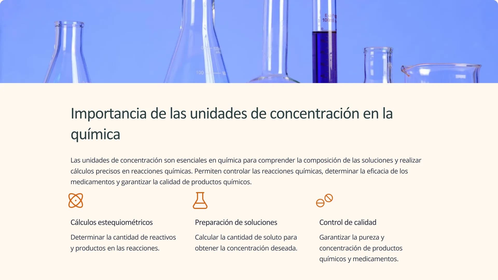las unidades de
concentración
Las unidades de concentración son herramientas esenciales en
química para expresar la cantidad de soluto prese