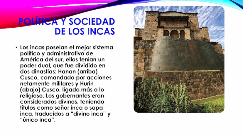 Los incas
7-2 ●
¿QUIÉNES FUERON
LOS INCAS?
fueron una civilización
que se desarrolló en
Sudamérica desde el siglo
13 hasta el siglo 16
aprox