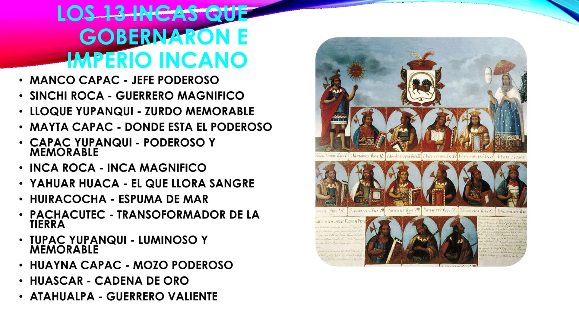 Los incas
7-2 ●
¿QUIÉNES FUERON
LOS INCAS?
fueron una civilización
que se desarrolló en
Sudamérica desde el siglo
13 hasta el siglo 16
aprox