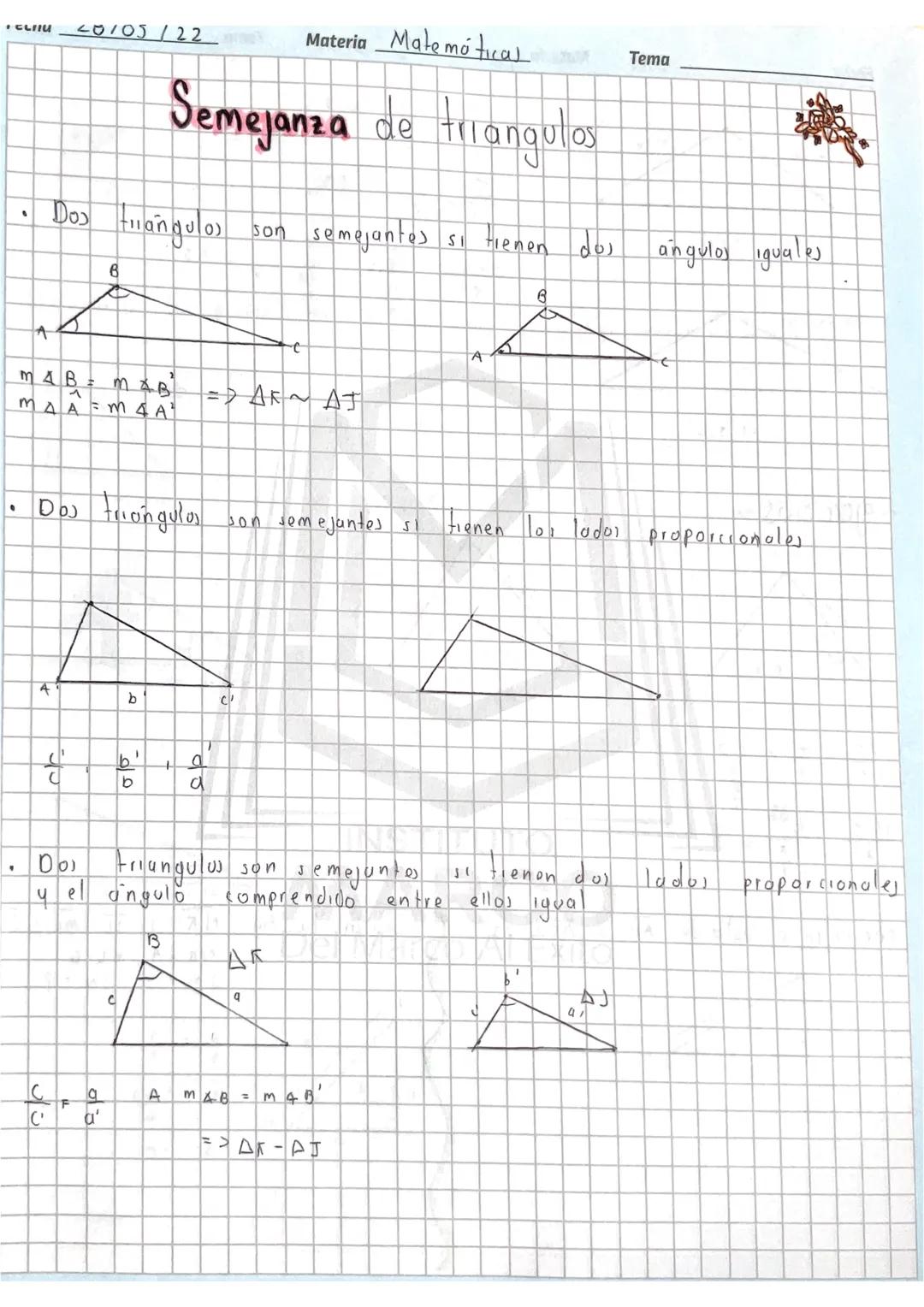Semejanza de triangulos