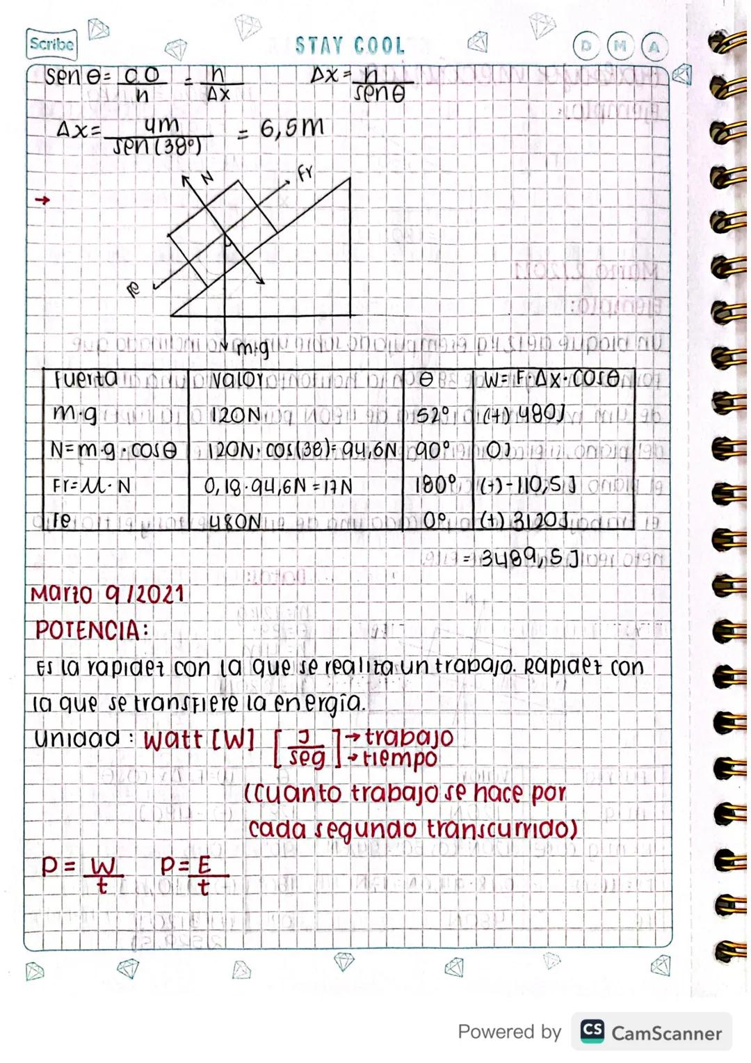 M
KEEP IT SIMPLE
trabajo mecánico
Ejemplos
N
Fr
30°
m = 180g = 0,18k9
M=0,25
Scribe
Marto 2/2021
Ejemplo:
W=1809
ue de 12 kg esem
un bloque 