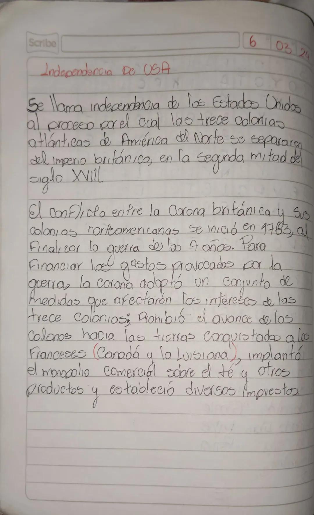 Scribe

Independencia De USA

6 03 24

Se llama independencia de los Estados Unidos
al proceso por el cual las trece colonias
atlánticas de 