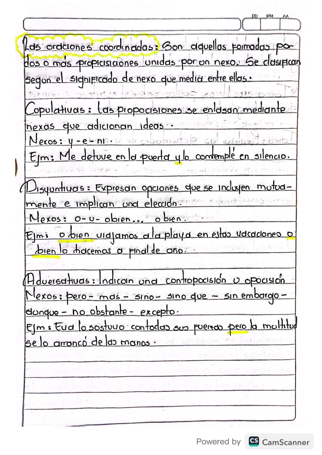 Tipos de oraciones coordinadas explicados