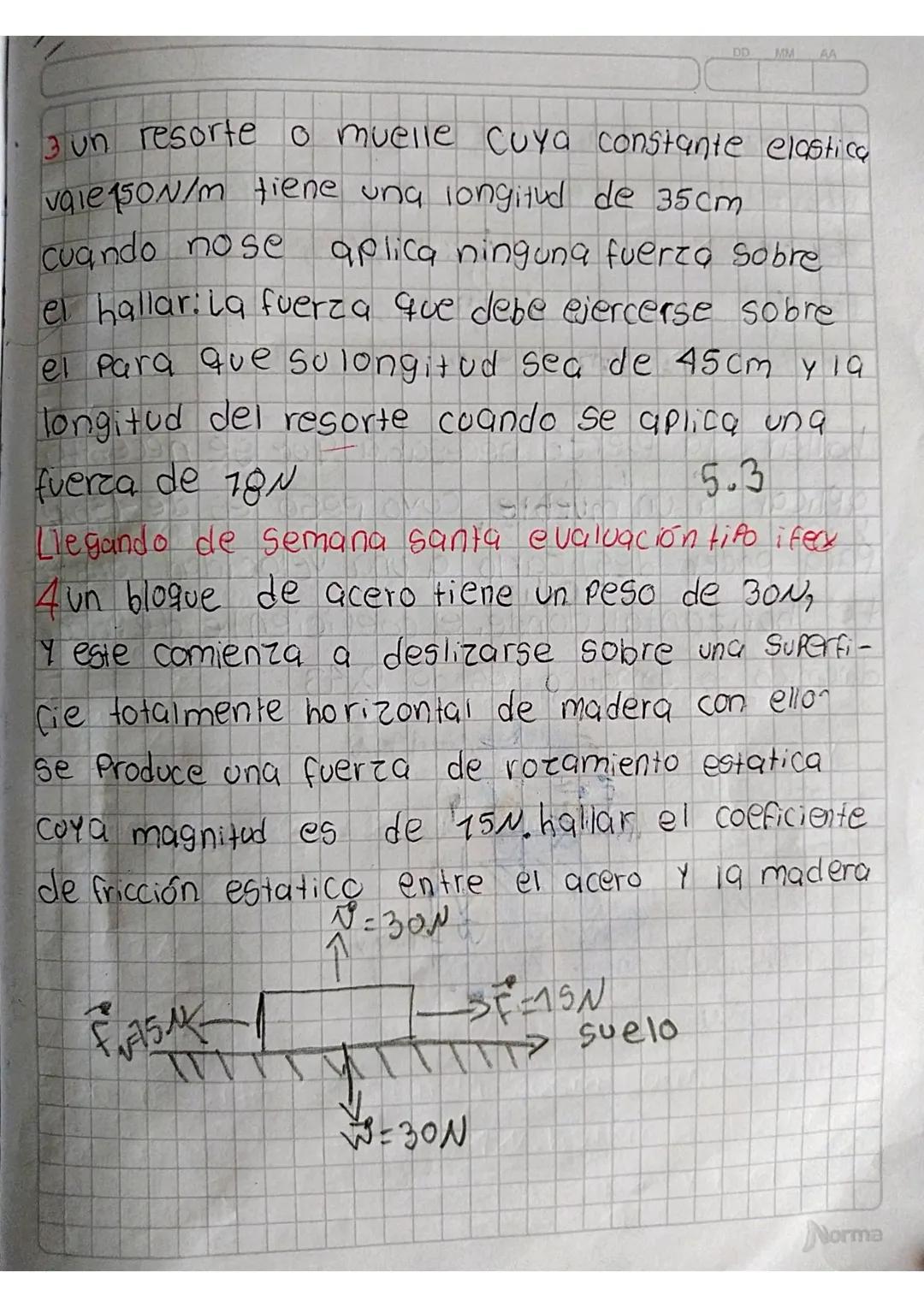 Clases de fuerzas
tension (1) bany
↑tensiónc†)
peso w = mg
Facción - caja T-W
Freaction-cuerda
Nor peso (w) = masa x gravedad
W-mg abajo
DD 