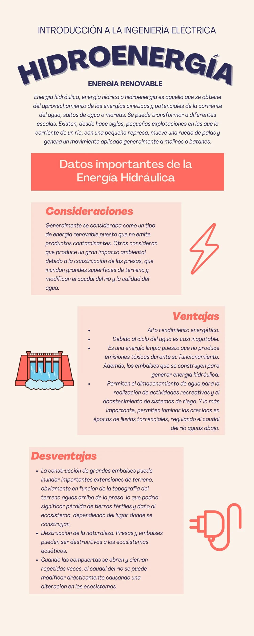 INTRODUCCIÓN A LA INGENIERÍA ELÉCTRICA
HIDROENERGÍA
ENERGÍA RENOVABLE
Energía hidráulica, energía hídrica o hidroenergía es aquella que se o