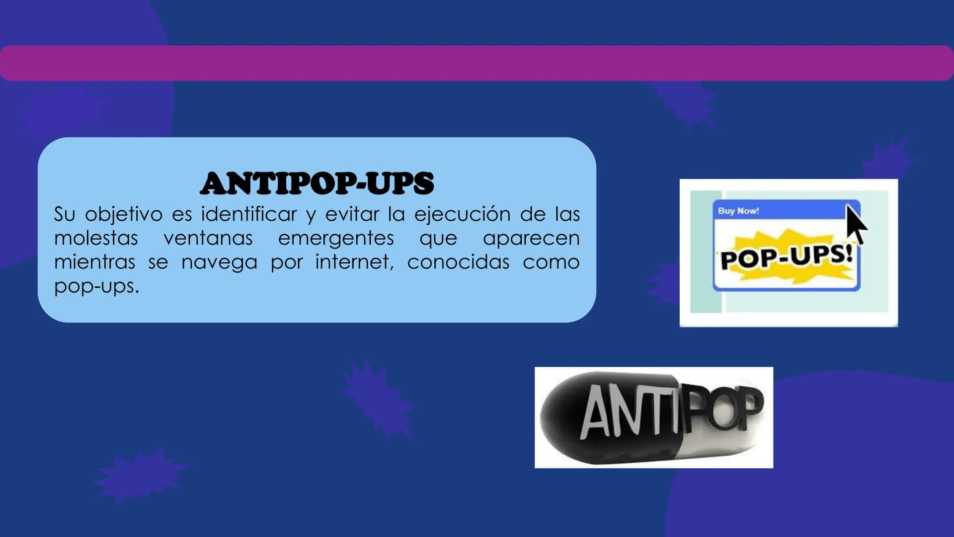 Antivirus
Informaticos
EEE ANTIVIRUS
Informaticos
Son piezas de software de aplicación cuyo objetivo es
detectar y eliminar de un sistema co