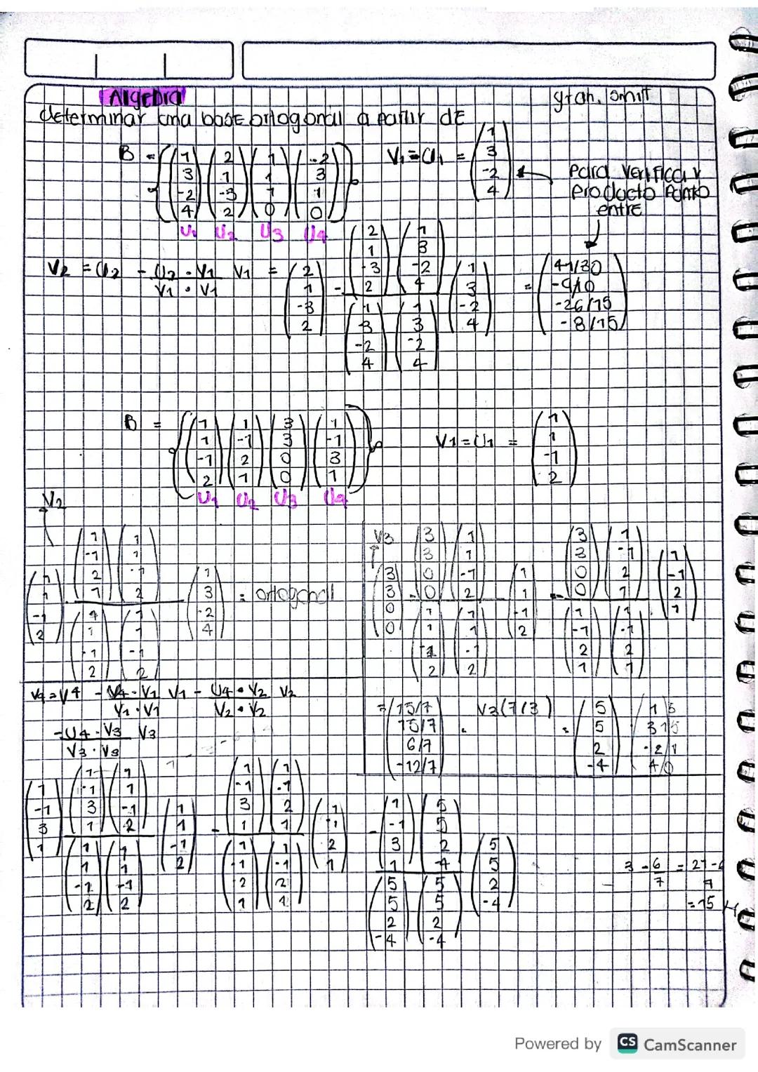 Base ortogonal y ortonormal