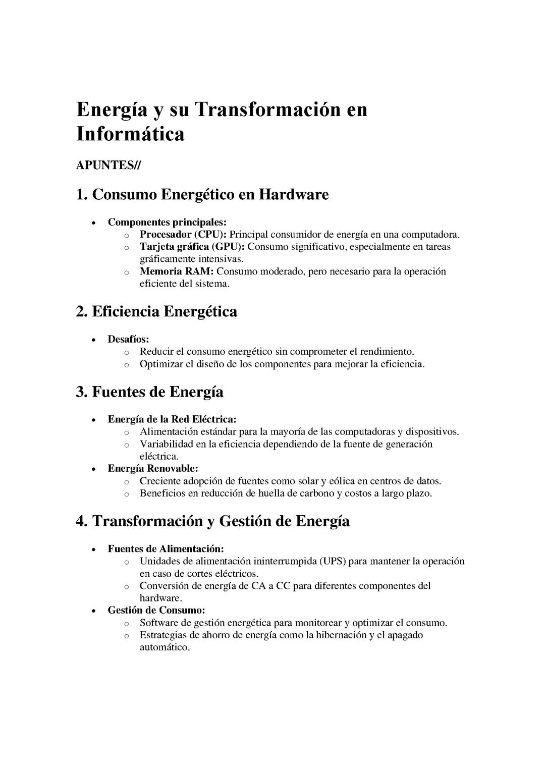 Energía y su transformación