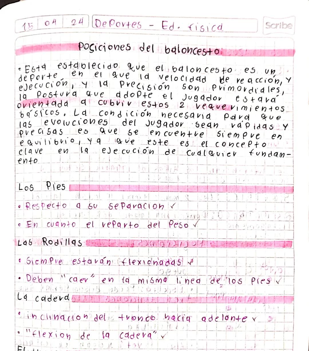 15
04
24 Deportes - Ed. fisica.
Posiciones del baloncesto S
• Esta establecido que el baloncesto
en
deporte
ejecución, y
el que id velocidad
