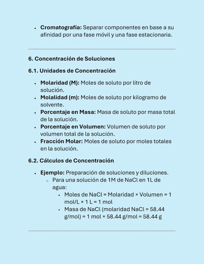SOLUCIONES Y
MEZCLAS
Soluciones y Mezclas
Las soluciones y las mezclas son conceptos
fundamentales en química. Aquí se presenta una guía
det