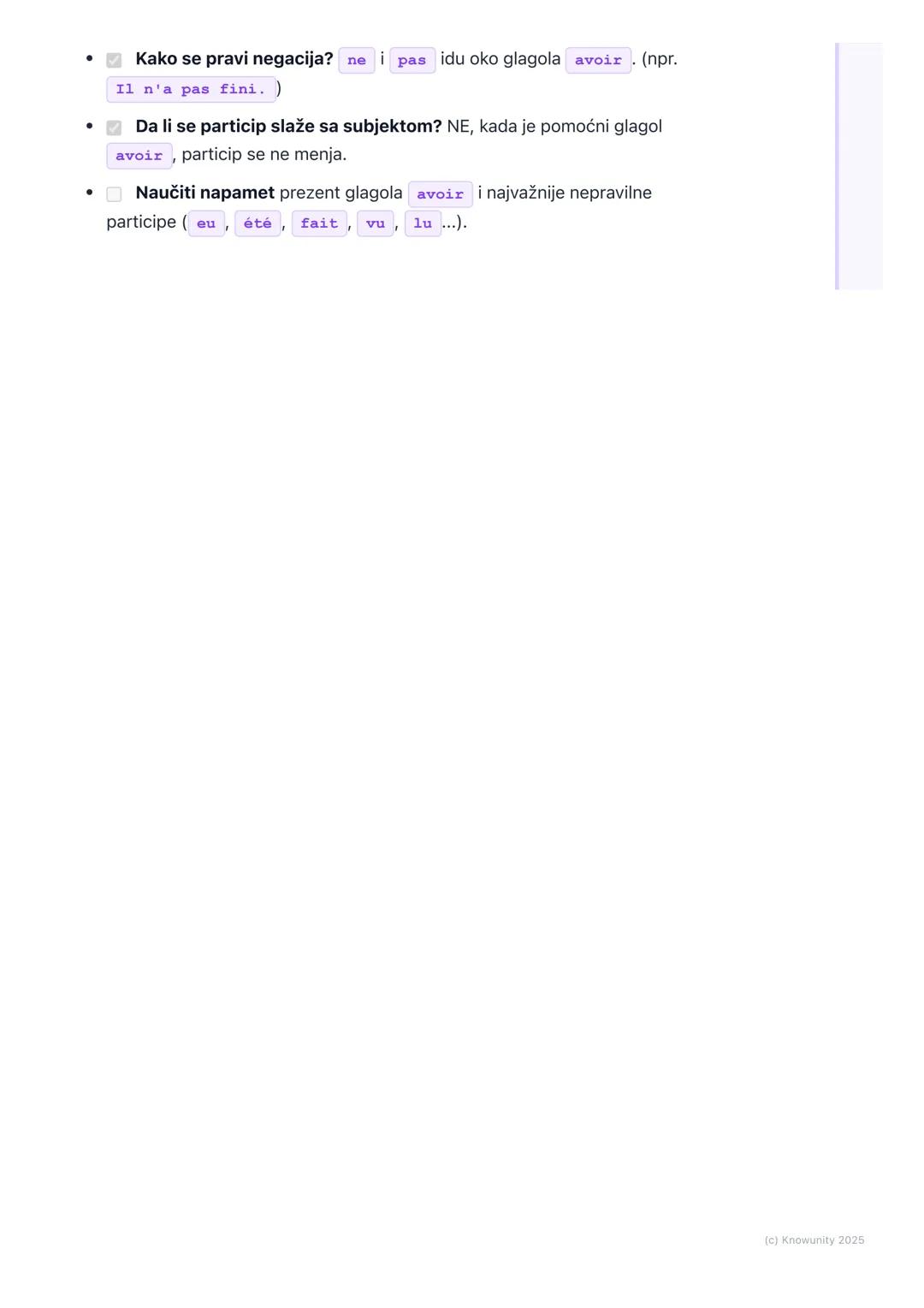 # Prošlo vreme (Passé composé
sa 'avoir')

Uvod u prošlo vreme (Passé composé)

Passé composé je prošlo složeno vreme u francuskom jeziku. K