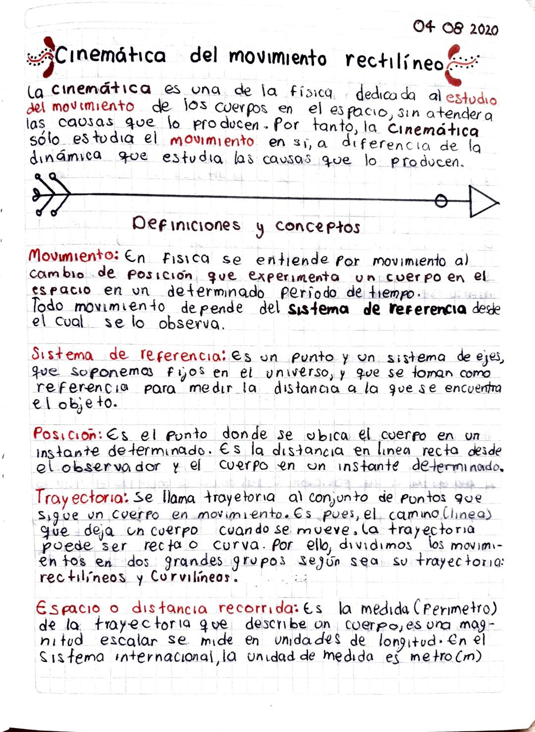 04 08 2020

Cinemática del movimiento rectilineo

La cinemática es una de la física dedicada al estudio
del movimiento de los cuerpos en el 