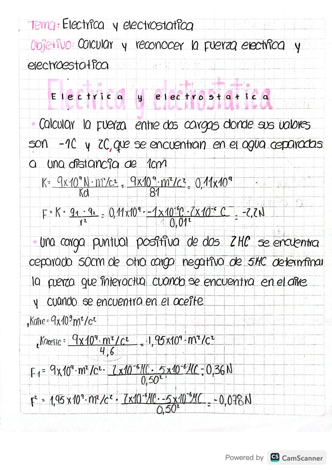 Eléctrica y electrostática 