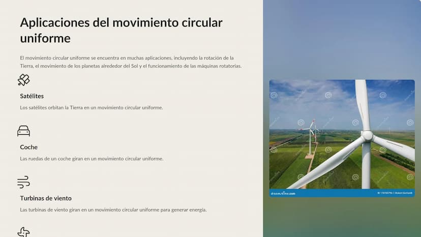 movimiento
circular uniforme
El movimiento circular uniforme describe el movimiento de un
objeto que se desplaza a lo largo de una trayector