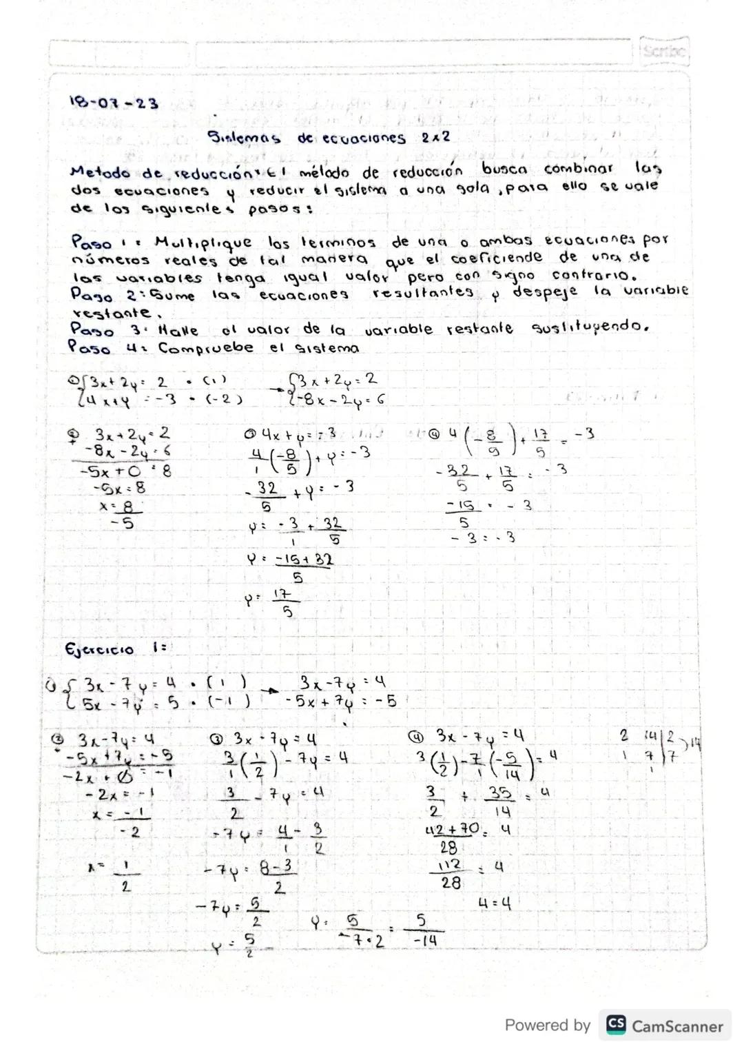 Scribal
13/06123
Método
método
Sistemas de ecuaciones
Gneales 2*2
un sistema 2x2 en este
de sustitución: Para resolver
se usan los siguiente