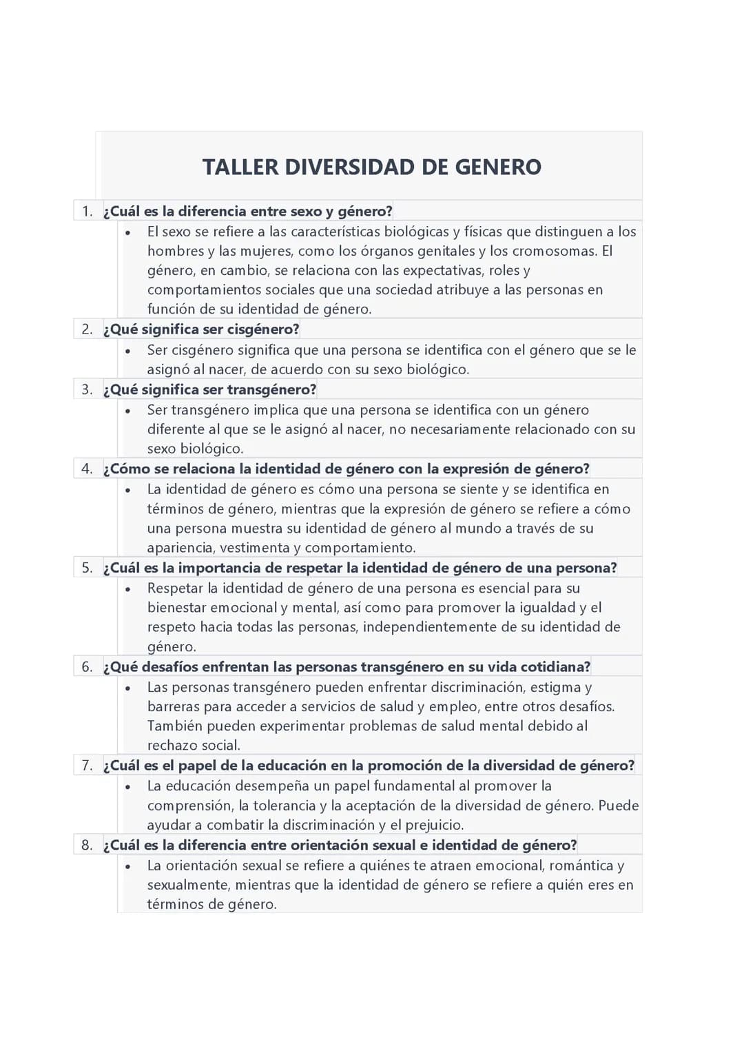 Taller diversidad de género 