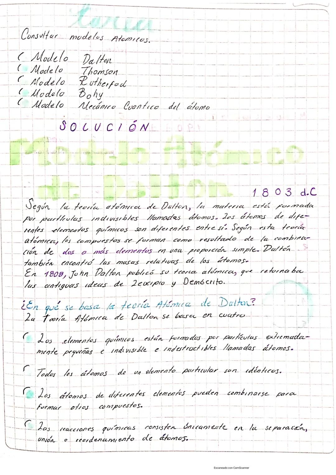 tara
Consultar modelos Atomicos.
( Modelo Dalton
(Modelo
Thomson
Modelo Rutherfod
( Modelo Bohy
(Modelo
Mecánico Cuantico del átomo
SOLUCIÓN