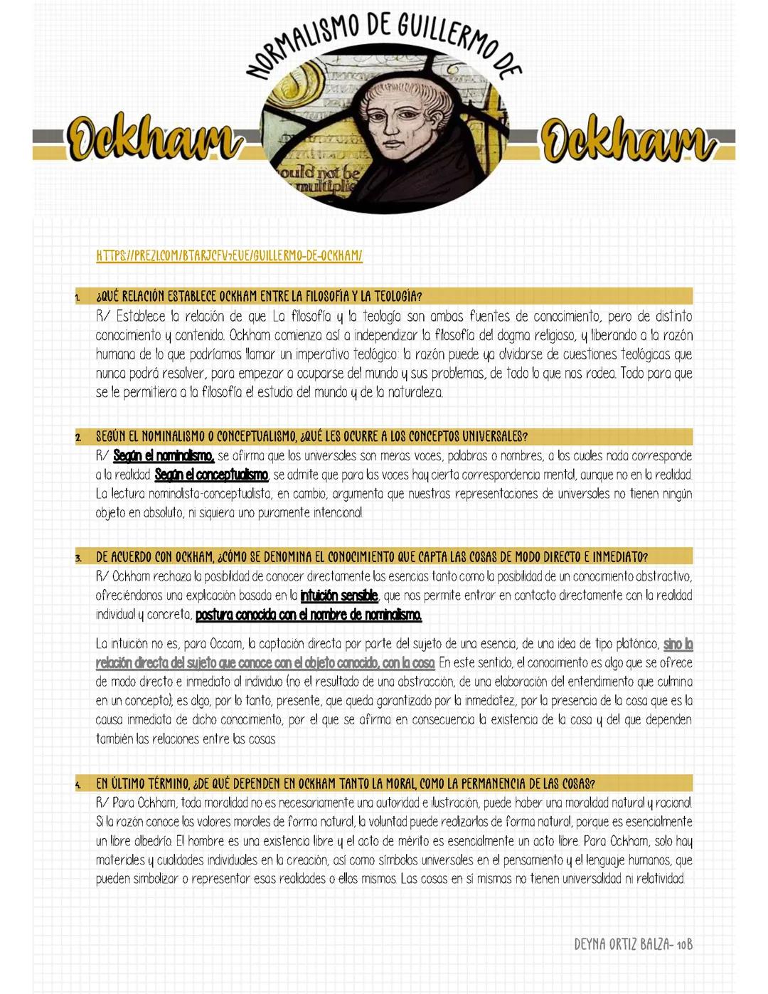 NOMINALISMO DE GUILLERMO OCKHAM